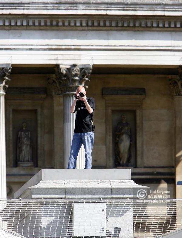 10 July 2009. 
PETER GOODBODY a Lawyer from Liverpool. Who was on the Fourth Plinth from 0900hrs to 1000hrs, used his time to photograph people and the surroundings

 Paul Burgman 075 88 66 9580