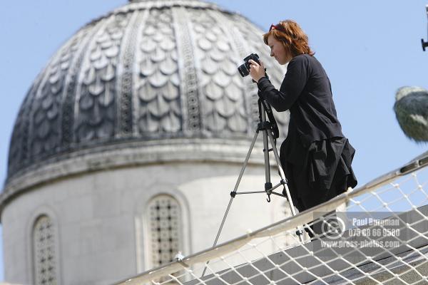 10 July 2009. 
MEREDITH BYRNE (17) a student from Gloucester. Took photographs to make a panaramic view from th eplinth, plus a stop motion video. on the Fourth Plinth from 1100hrs to 1200hrs,