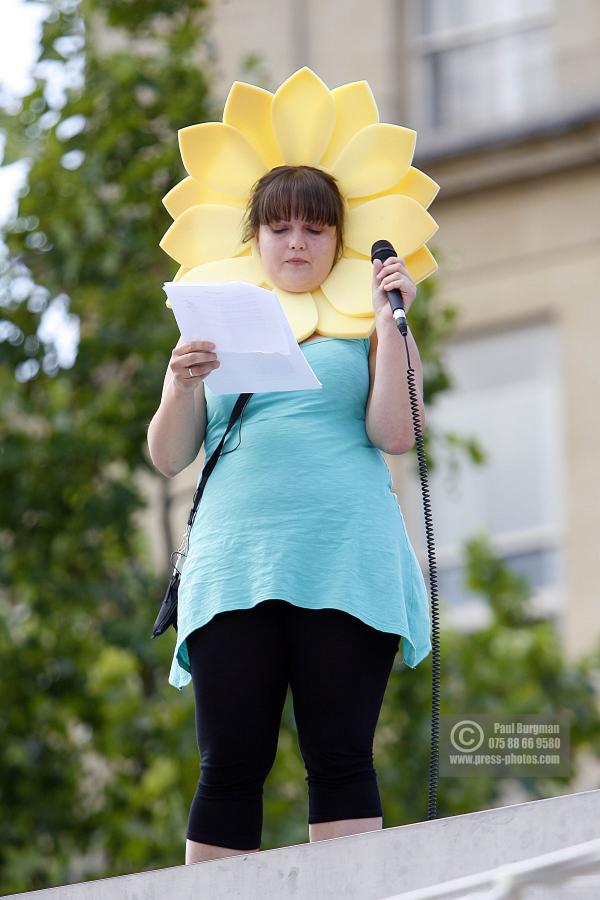 10 July 2009. 
BEGONA CASTRO (30)Learning and Development  Department Head On the plinth to help raise money for a Hospice after her brother died from Skin Cancer. from S.E. London  . on the Fourth Plinth from 1300hrs to 1400hrs, 

 Paul Burgman 075 88 66 9580