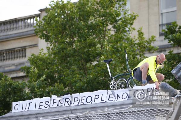 6 July 2009. Mark Korczak, on the fourth plinth from 2000-2100hrs,  Works for Leicester City Council on the Transport Development Team