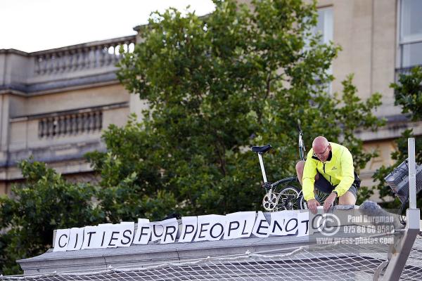 6 July 2009. Mark Korczak, on the fourth plinth from 2000-2100hrs,  Works for Leicester City Council on the Transport Development Team