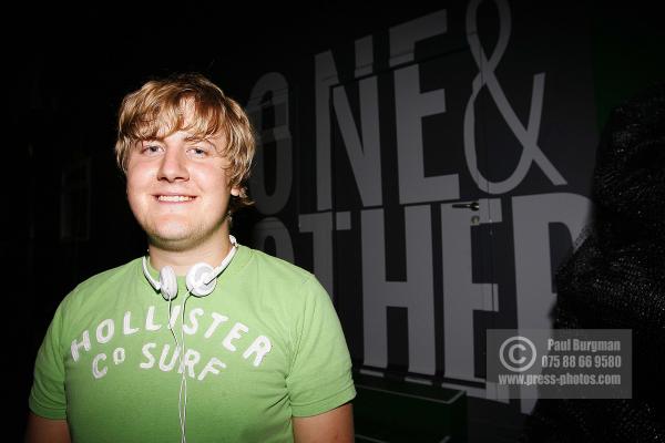 6 July 2009.Mike Longman who built himeslf into a cocoon on the fourth plinth from 2200-2300hrs,