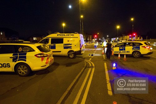 2/02/2015 Police on the scene at the Junction of Aldershot Road & Worplesdon Road, GU2 8AF