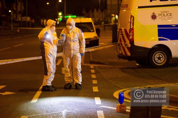 2/02/2015 Police and Forensics on the scene at the Junction of Aldershot Road & Worplesdon Road, GU2 8AF