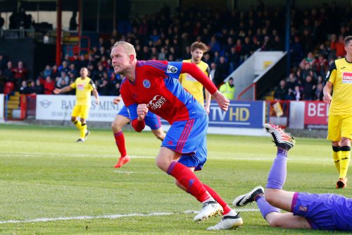 26/12/2016.  Aldershot Town v Woking FC. Scott RENDELL celebrates his First