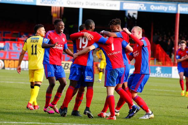 26/12/2016.  Aldershot Town v Woking FC. FENELON celebrates