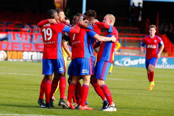 26/12/2016.  Aldershot Town v Woking FC. FENELON celebrates