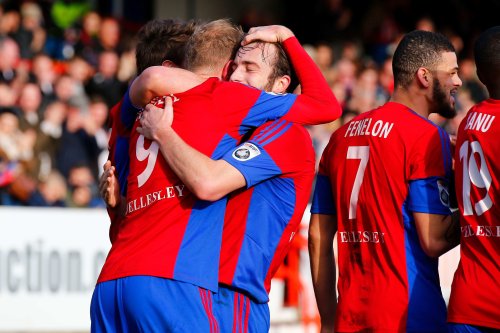 26/12/2016.  Aldershot Town v Woking FC. Scott RENDELL celebrates his second