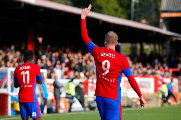 26/12/2016.  Aldershot Town v Woking FC. Scott RENDELL celebrates his second