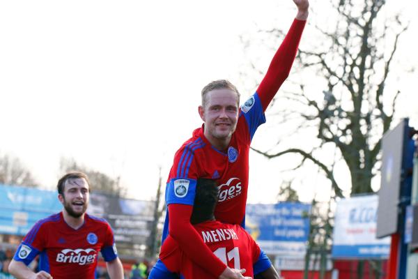 26/12/2016.  Aldershot Town v Woking FC. RENDELL celebrates Hat-Trick