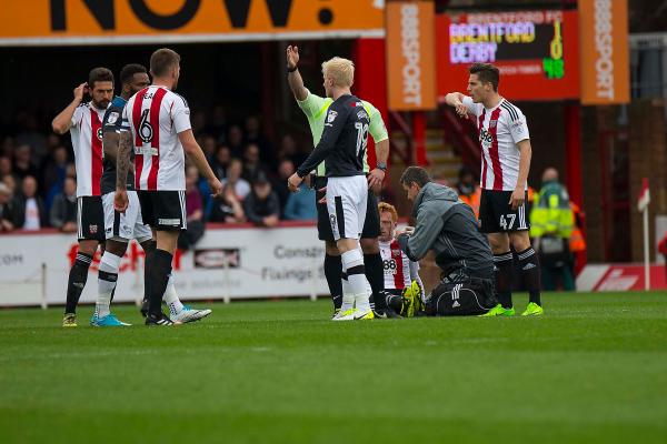 14/04/2017. Brentford FC v Derby County FC.  Match Action.