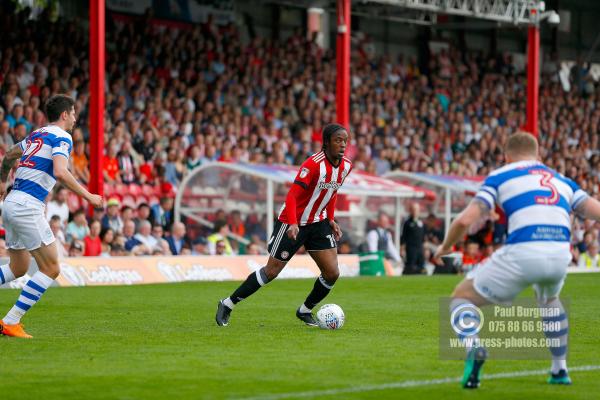 21/04/2018. Brentford v Queens Park Rangers SkyBet Championship Action from Griffin Park.  Brentford's Romaine SAWYERS