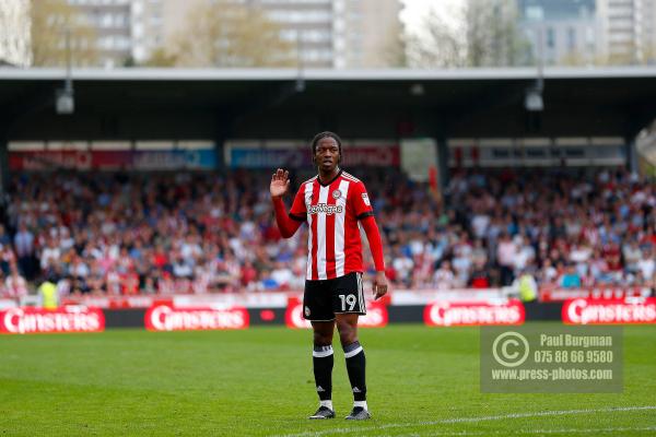 21/04/2018. Brentford v Queens Park Rangers SkyBet Championship Action from Griffin Park.  Brentford's Romaine SAWYERS