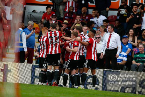 21/04/2018. Brentford v Queens Park Rangers SkyBet Championship Action from Griffin Park. Brentford's Sergi CANOS celebrate