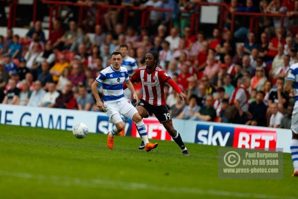 21/04/2018. Brentford v Queens Park Rangers SkyBet Championship Action from Griffin Park. Brentford's Romaine SAWYERS