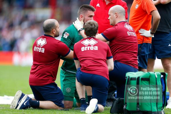 21/04/2018. Brentford v Queens Park Rangers SkyBet Championship Action from Griffin Park.  QPR’s Goalkeeper Matt INGRAM injured