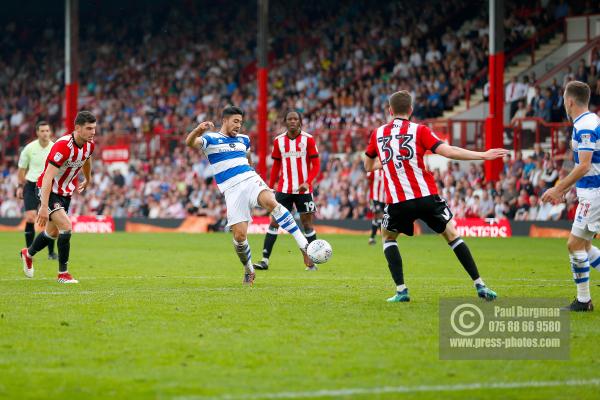21/04/2018. Brentford v Queens Park Rangers SkyBet Championship Action from Griffin Park.  QPR’s Massimo LUONGO shoots