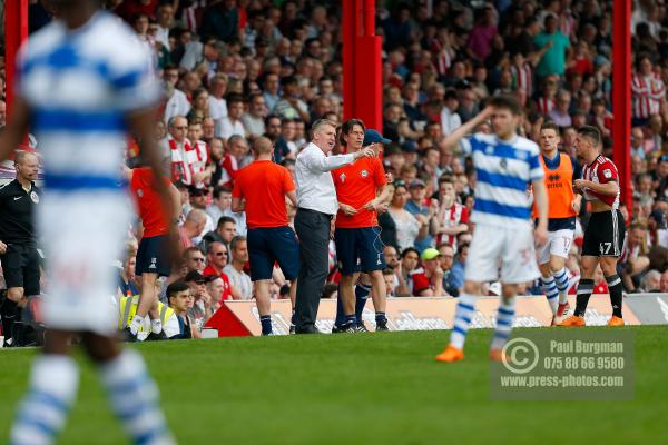 21/04/2018. Brentford v Queens Park Rangers SkyBet Championship Action from Griffin Park.  Brentford's Manager Dean SMITH