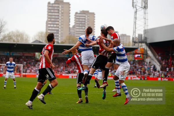 21/04/2018. Brentford v Queens Park Rangers SkyBet Championship Action from Griffin Park.