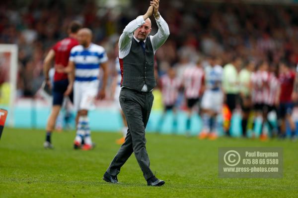 21/04/2018. Brentford v Queens Park Rangers SkyBet Championship Action from Griffin Park.  Brentford's Manager Dean SMITH