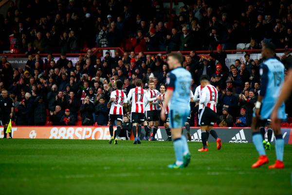 25/02/2017. Brentford FC v Rotherham United. JOTA Celebrates