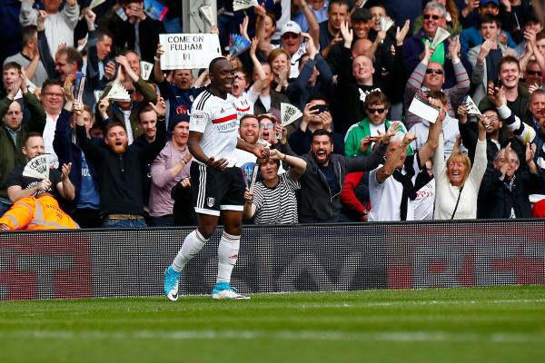 17/04/2017. Fulham FC v Aston Villa.  Match Action. Fulham’s NEESKENS KEBANO celebrates