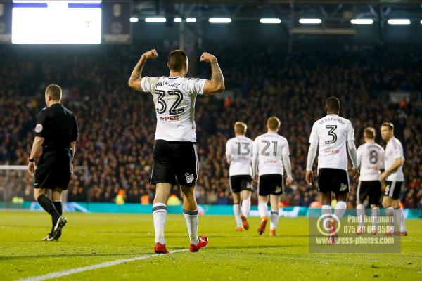 24/02/2018. Fulham v Wolverhampton Wanderers. Action from the SkyBet Championship at Craven Cottage as League leaders visit 5th place. Fulham’s Aleksandar MITROVIC celebrates