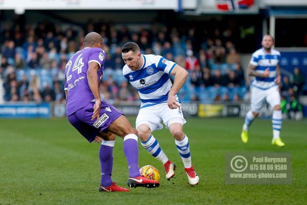 17/02/2018. Queens Park Rangers v Bolton Wanderers. SkyBet Championship Action from Loftus Road. QPR’s Conor WASHINGTON