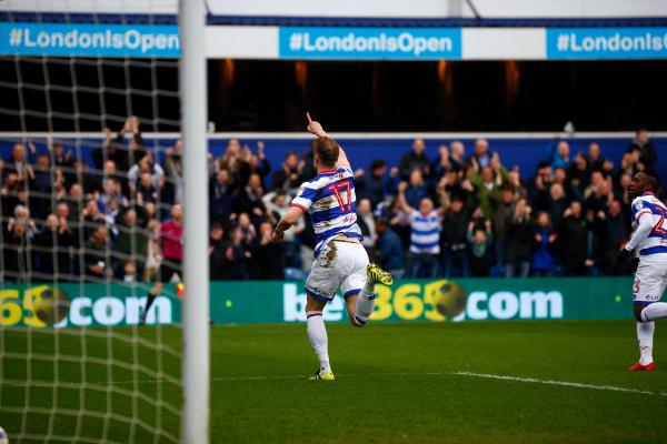 18/03/2017. QPR v Rotherham United. Action from the match. SMITH celebrates