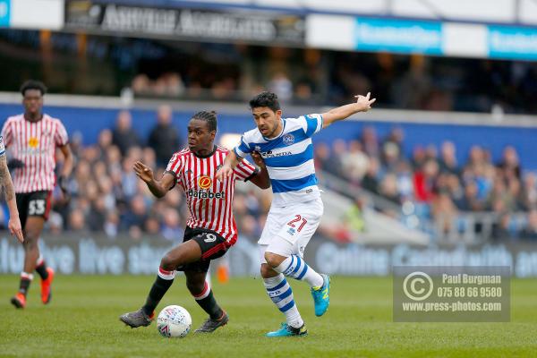 10/03/2018. Queens Park Rangers v Sunderland. Action from the SkyBet Championship at Loftus Road.  QPR’s Massimo LUONGO