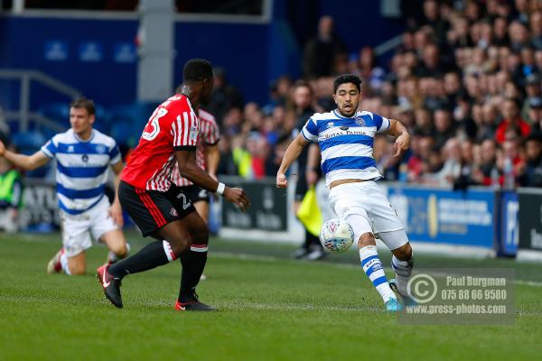 10/03/2018. Queens Park Rangers v Sunderland. Action from the SkyBet Championship at Loftus Road.  QPR’s Massimo LUONGO