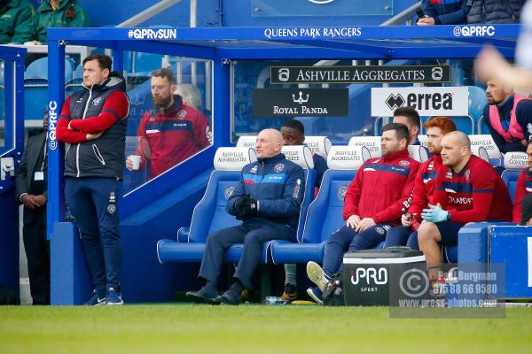 10/03/2018. Queens Park Rangers v Sunderland. Action from the SkyBet Championship at Loftus Road.  Queens Park Rangers Manager Ian HOLLOWAY