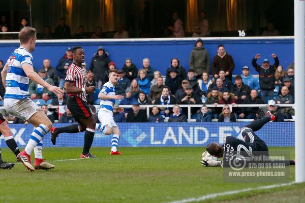 10/03/2018. Queens Park Rangers v Sunderland. Action from the SkyBet Championship at Loftus Road.  QPR’s Paul SMYTH shoots