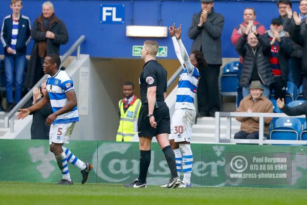 10/03/2018. Queens Park Rangers v Sunderland. Action from the SkyBet Championship at Loftus Road.  QPR’s Eberechi EZE celebrates