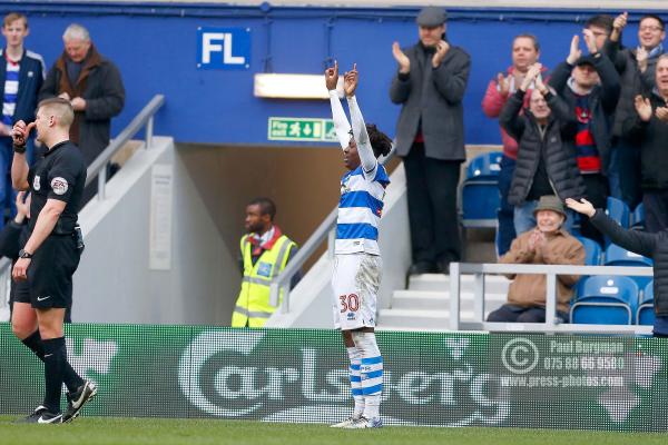 10/03/2018. Queens Park Rangers v Sunderland. Action from the SkyBet Championship at Loftus Road.  QPR’s Eberechi EZE celebrates