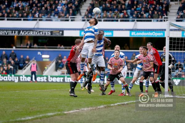 10/03/2018. Queens Park Rangers v Sunderland. Action from the SkyBet Championship at Loftus Road.  QPR’s Grant HALL & QPR’s Bright OSAYI-SAMUEL