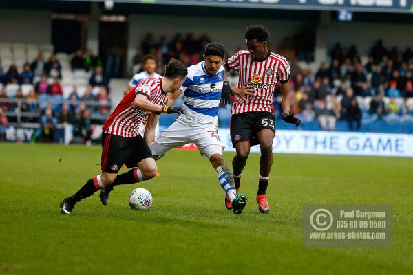 10/03/2018. Queens Park Rangers v Sunderland. Action from the SkyBet Championship at Loftus Road.  QPR’s Massimo LUONGO