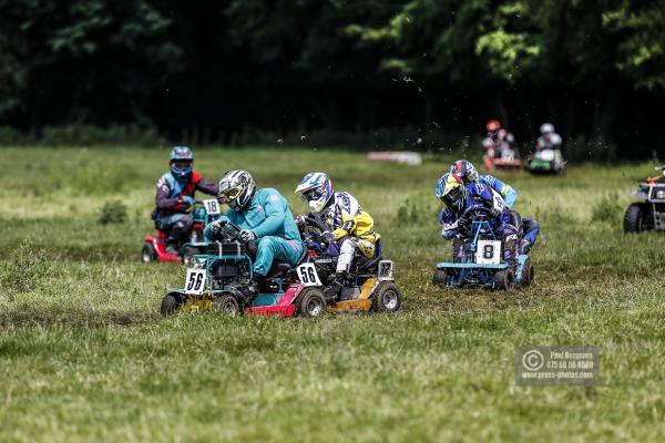 22/06/2019/ Action from the British Lawn Mower Racing Event in Newdigate, Surrey