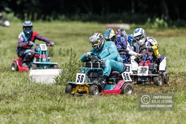 22/06/2019/ Action from the British Lawn Mower Racing Event in Newdigate, Surrey