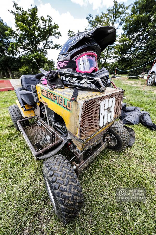 22/06/2019/ Action from the British Lawn Mower Racing Event in Newdigate, Surrey