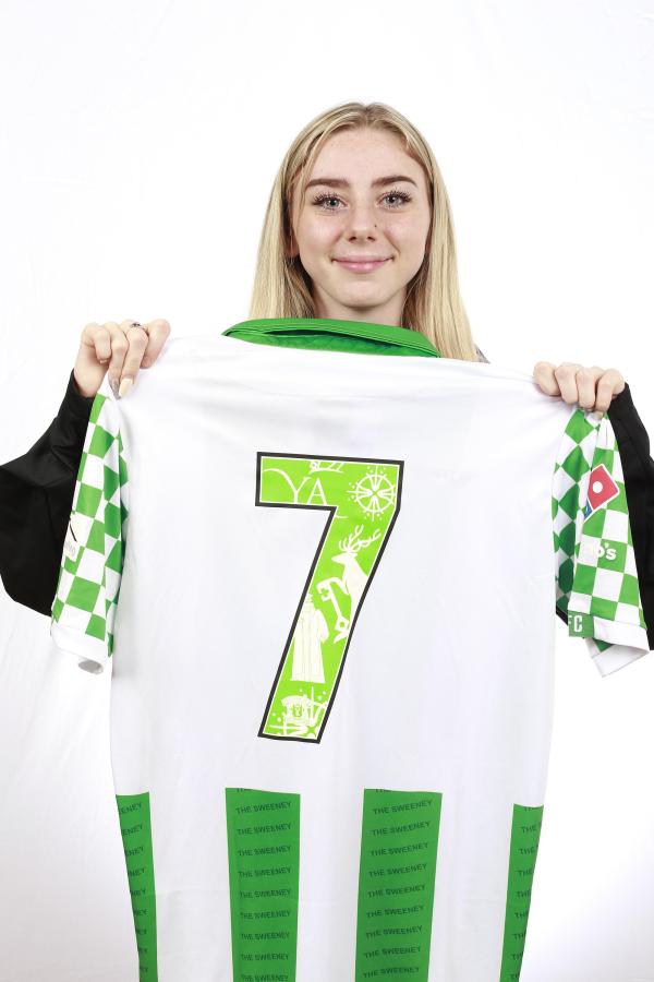 19/08/2021 Guildford City Women’s Player Lola Meyer with shirt