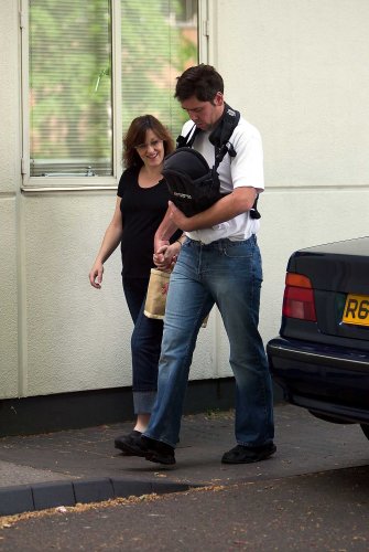 22/05/04  Kasey Ainsworth and Baby, and Darren Howells leave Hospital of St Johns and Elizabethtoday