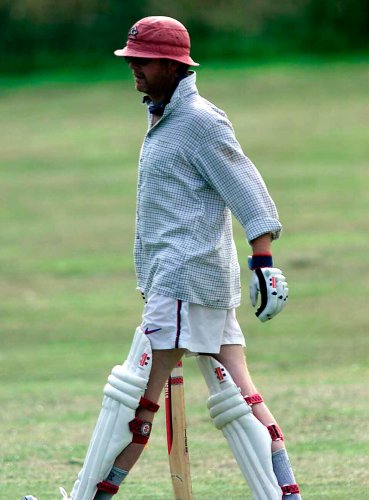 Chris Evans playing cricket for the White Horse Cricket team