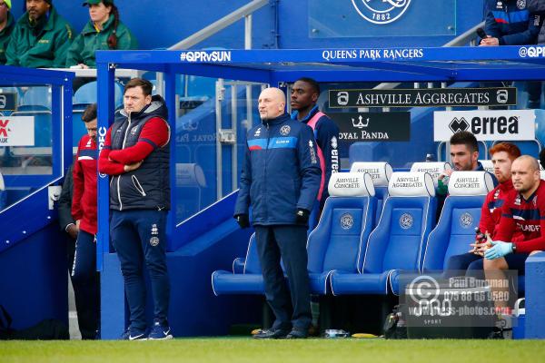 10/03/2018. Queens Park Rangers v Sunderland. Action from the SkyBet Championship at Loftus Road.  Queens Park Rangers Manager Ian HOLLOWAY